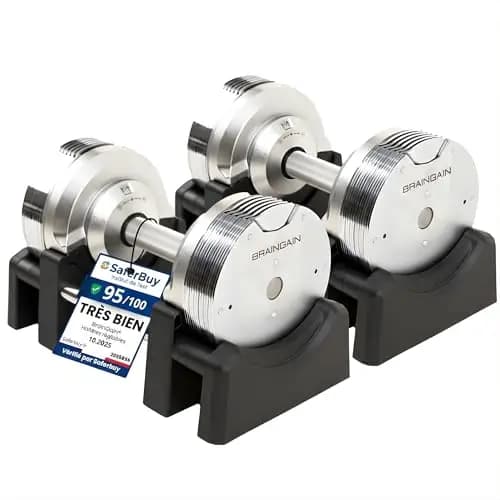 BRAINGAIN Haltères réglables 23,5kg