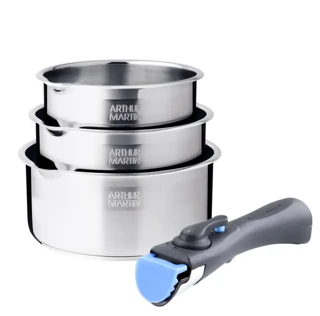 Arthur Martin Lot de 3 casseroles inox