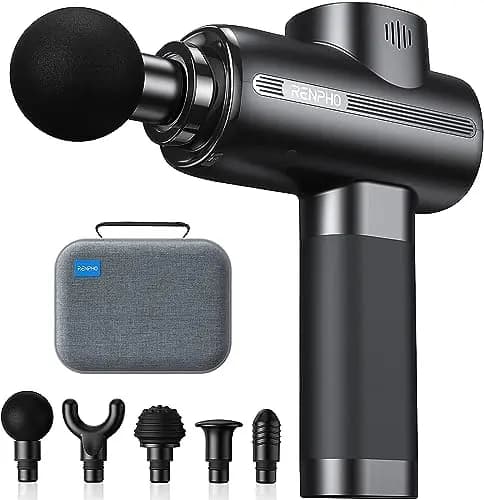RENPHO Pistolet de Massage Musculaire, Massage Gun 3200 tr/min Appareil de Massage Masseur Musculaire avec Batterie 2500 mAh et Charge USB C, Ultra Silencieux – Image 1