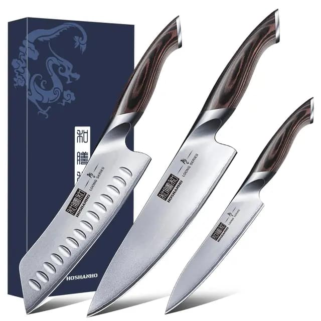 HOSHANHO Set de 3 Couteaux de Cuisine