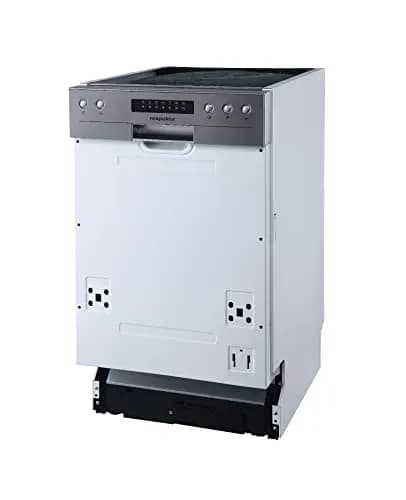 Respekta Lave-vaisselle semi-intégré 45 cm / Lave-vaisselle encastrable avec panier à couverts flexible / 6 programmes / départ différé / 9 couverts / Affichage LED / GSP45TIDM