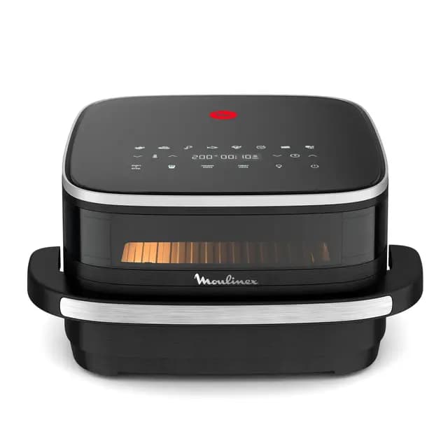 Moulinex Easy Fry XL Surface & Pizza 4L, Air fryer, Très grande surface de cuisson, Compact, Fenêtre de visualisation, Noir, AL4018F0