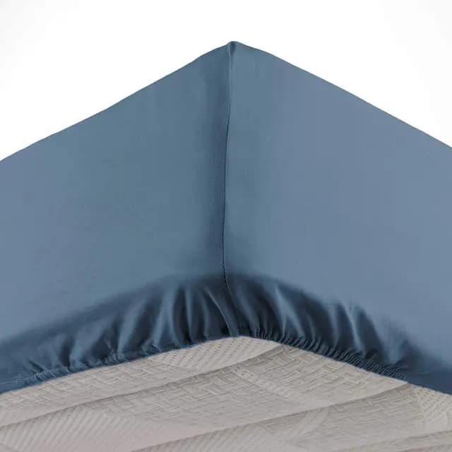douceur d'intérieur, Drap Housse (140 x 190 cm) Oscar Bleu Nuit, Microfibre Unie