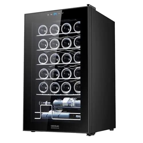 Cecotec Cave à vin Bolero GrandSommelier 2450 Black Compressor. Cave à vin noire, 24 bouteilles, compresseur, température réglable 5-18°C, panneau tactile. – Image 1