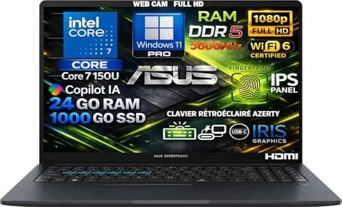 ASUS PC Portable Core i7 14e Gén 15,6" FHD 24 Go DDR5 SSD 1 To – Image 1