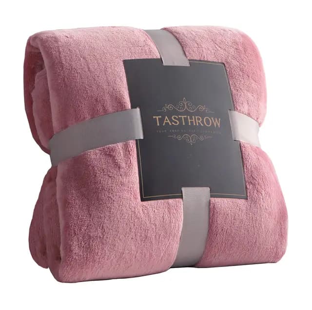TASTHROW Couverture Flanelle Rose