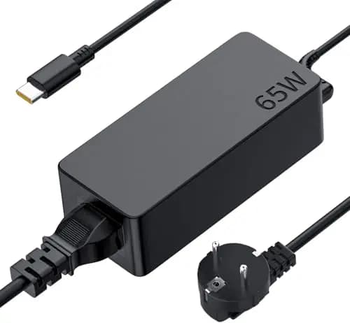 Chargeur 65W USB C Alimentation pour Lenovo ThinkPad X1 Carbon T14 T15 E14 E15 X13 L13 L14 L15 T480 T480s T490 T580 T590 E480 E490 E580 E590 X280 X380 L380 Yoga 720 730 C740 C940 910 Type C Adaptateur