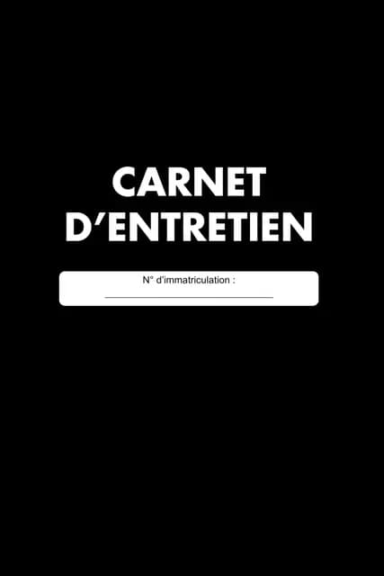 Carnet d'Entretien Véhicule Universel