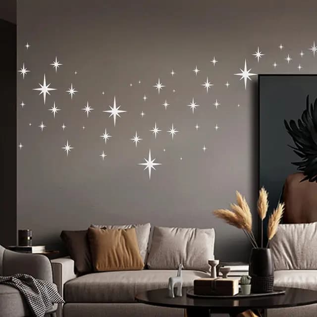 EQLEF Miroir Étoile Mural Autocollant