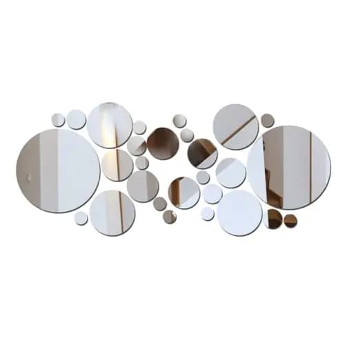JEYORZY Lot de 32 miroirs ronds acryliques