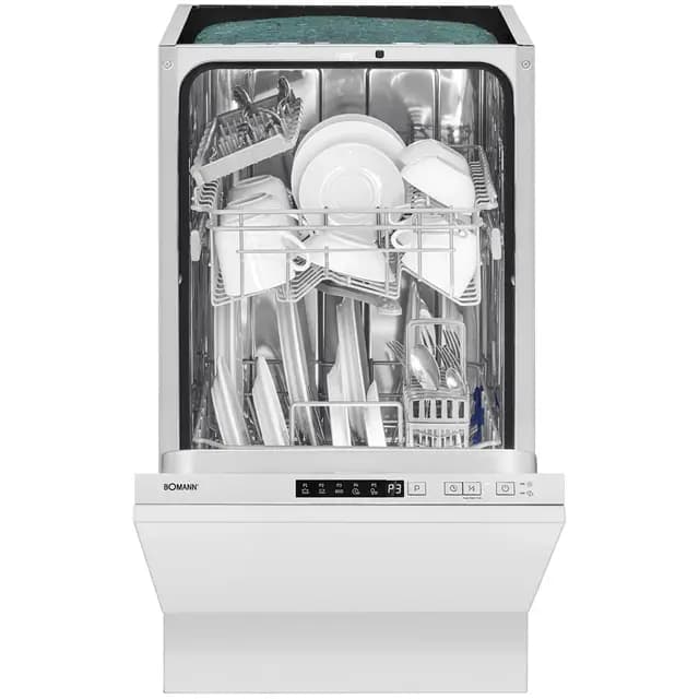 Bomann Lave-Vaisselle Encastrable 60 cm GSPE7420VI - 14 Couverts, Blanc, Acier Inoxydable, 5 Programmes, Affichage LED, Économie d'Énergie, 47 dB, 11L par Cycle