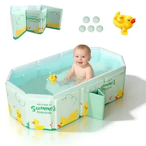 MFUSUL Baignoire Pliable Bébé Verte