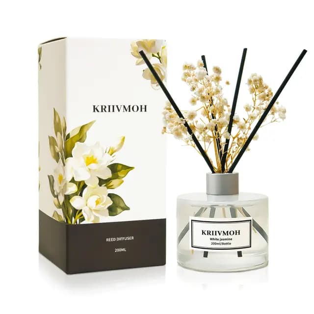 KRIIVMOH Diffuseur de Parfum Jasmin Blanc