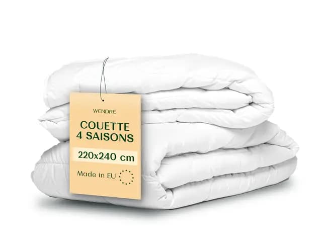 Wendre Couette 4 Saisons 220x240 cm – 3-en-1 Modulable avec Boutons-Pression, 2 Couettes Combinables (150 + 250 g/m²) – Microfibre, Anti-Acarien, Oeko-TEX, Fabriquée en Europe, 2 Personnes