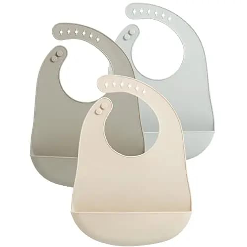 PandaEar Bavoir Silicone Lot de 3