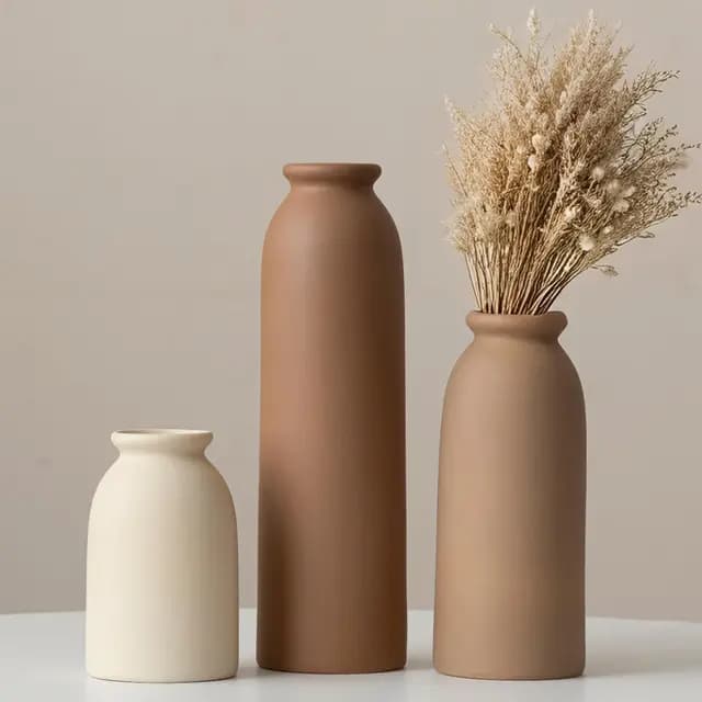 VIVIDFLOW Vases Céramique Earth Tone