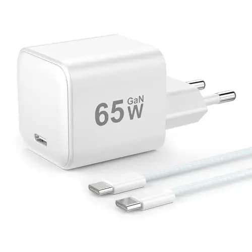 YISH 65W Chargeur USB C Rapide GAN：PD3.0 Prise Secteur USB C Charge Rapide Compatible avec MacBook iPhone 17 16 15 Samsung S26 S25 Bloc Chargeurs Type C Embout Mural Alimentation, avec 1M Type C Cable