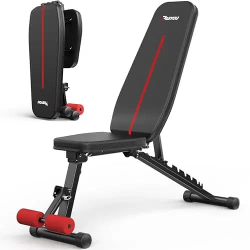 PASYOU Banc Musculation Pliable 10 Directions Réglables à 90° Verticalement Multifonctionnel Banc de Musculation pour un Entraînement Complet du Corps Banc Abdominaux