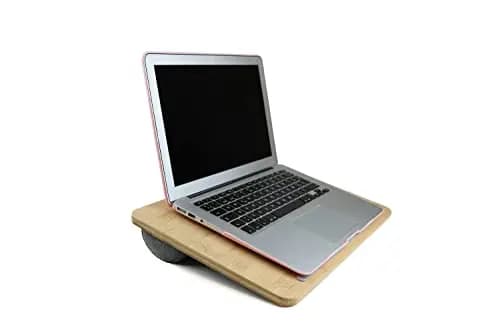 PEPE Mobility Support Ordinateur Portable Lit et Canapé (42 x 27,5 cm, Jusqu’à 17"), Plateau en Bambou avec Coussin Rembourré, Lap Desk Léger Ergonomique