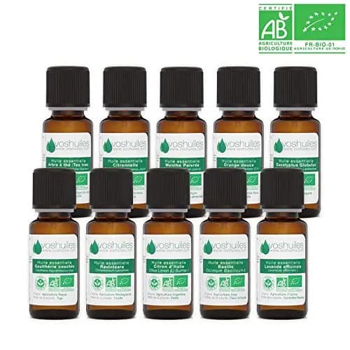VOSHUILES Kit Huiles Essentielles BIO 10x10ml