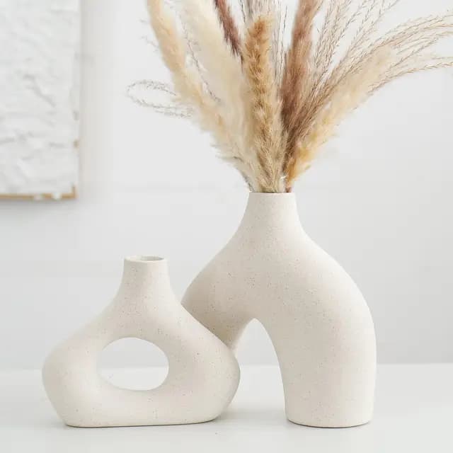 CEMABT Vases en céramique Beige