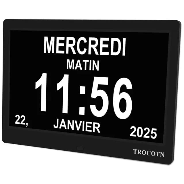 TROCOTN Horloge numérique murale 10 pouces