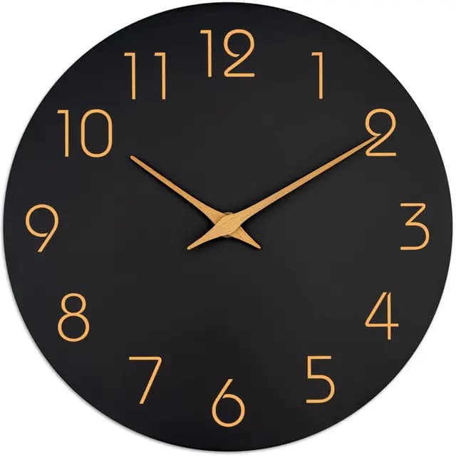 Mosewa Horloge Murale Bois Noire