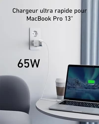 Anker Chargeur USB C (Nano II 65 W), Station 3 Ports, PPS, Rapide, Bloc d'alimentation USB C Compact pour iPhone 17/iPhone 17 Pro Max,MacBook,iPad,Steam Deck,Galaxy S20,Dell XPS 13,Note 20/10+,Pixel – Image 1