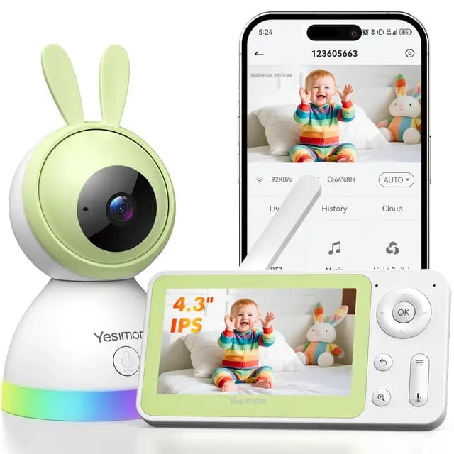 YESIMOM Babyphone Caméra Vidéo 360°