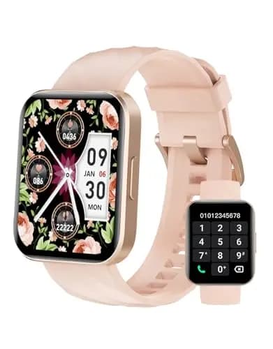 Montre Connectée Femme Appel Bluetooth Podometre Cardiofrequencemetre Oxymetre Montre Sport Etanche IP68 Cycle Menstruel Suivi Sommeil Calories Notification pour Samsung iPhone Xiaomi Android iOS Rose