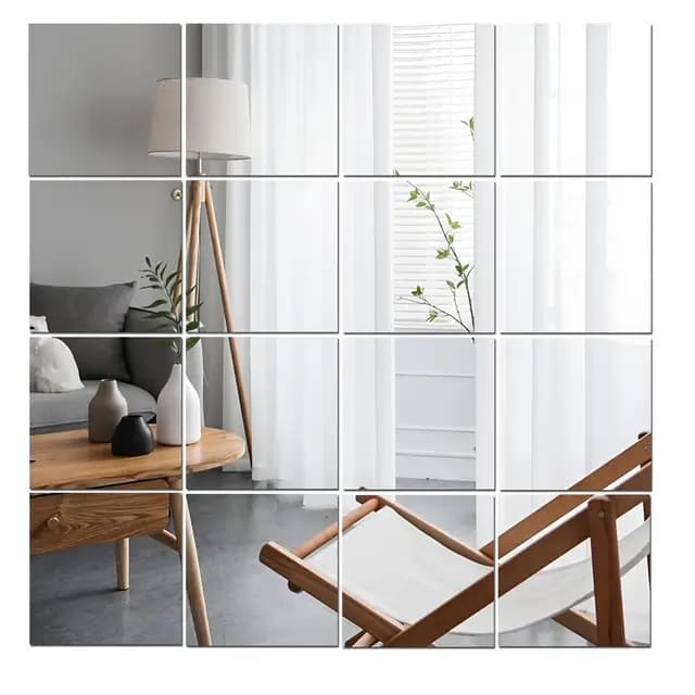 Lokiiz Lot de 16 miroirs acryliques carrés