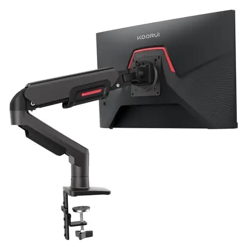 KOORUI Support Ecran PC Moniteur pour Ecrans Plats et Incurvés de 17 à 32", Ergonomique Ressort à Gaz Bras, Réglable en Hauteur, Inclinaison, Pivotant, Plage de Charge 2-9kg, VESA 75&100mm – Image 1