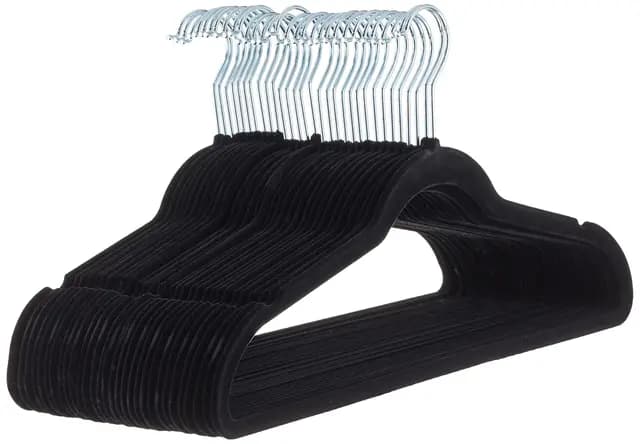 Amazon Basics Lot de 30 cintres en Velours pour Costumes, Noir – Image 1
