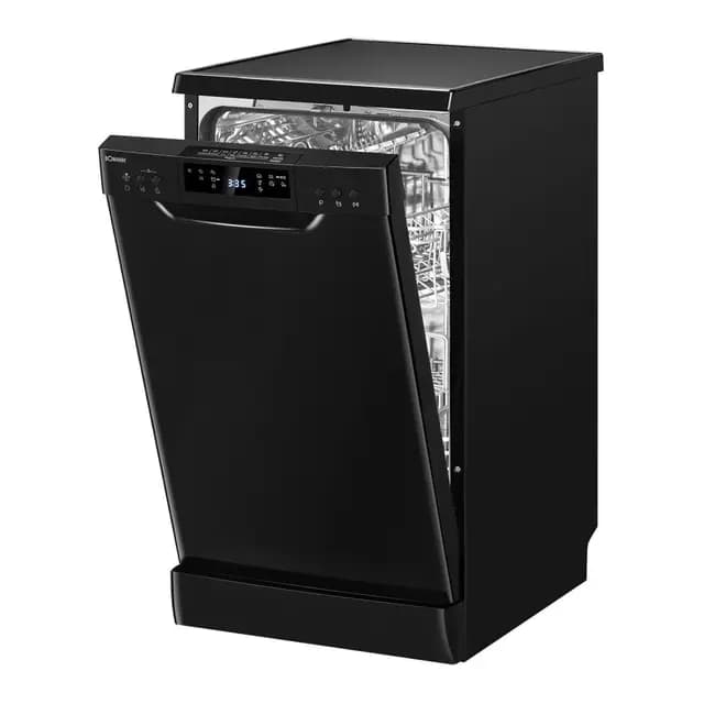 Bomann Lave-Vaisselle Encastrable 45 cm GSP7418-Noir, 10 Couverts, Acier Inoxydable, 7 Programmes, Affichage LED, Fonction Ouverture Automatique, 47 dB, Économie d'Énergie
