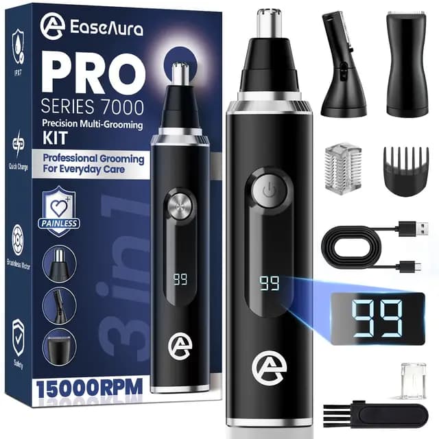 EaseAura NT-PRO-7000-S-BK Tondeuse 3 en 1