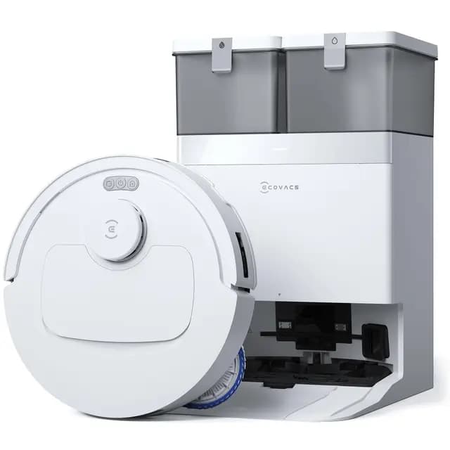 ECOVACS DEEBOT T30C Omni GEN2 Aspirateur Robot avec Station, 25000Pa, Lavage à l'eau Chaude 75℃, Serpillière OZMO Turbo 2.0, Brosse ZeroTangle 3.0, Nettoyage Humide adaptatif, Blanc – Image 1