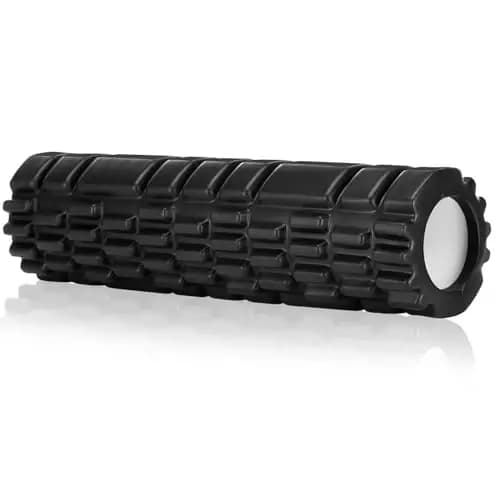 Kasanni Rouleau de Massage, Foam Roller pour Soulager les Tensions Musculaires et la Pression dans le Dos, la Colonne VertéBrale et Les Jambes. Revitalisez Votre Corps 30×8cm (Noir)