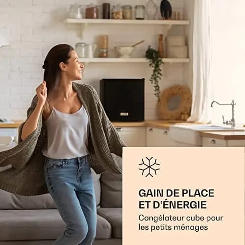 Klarstein Mini Congelateur Armoire, Petit Congélateur pour la Chambre et la Maison, Mini congélateur 35L, Congelateur Petite Taille avec Etagère, Econome en Energie, Appareil à glaçons et Grattoir