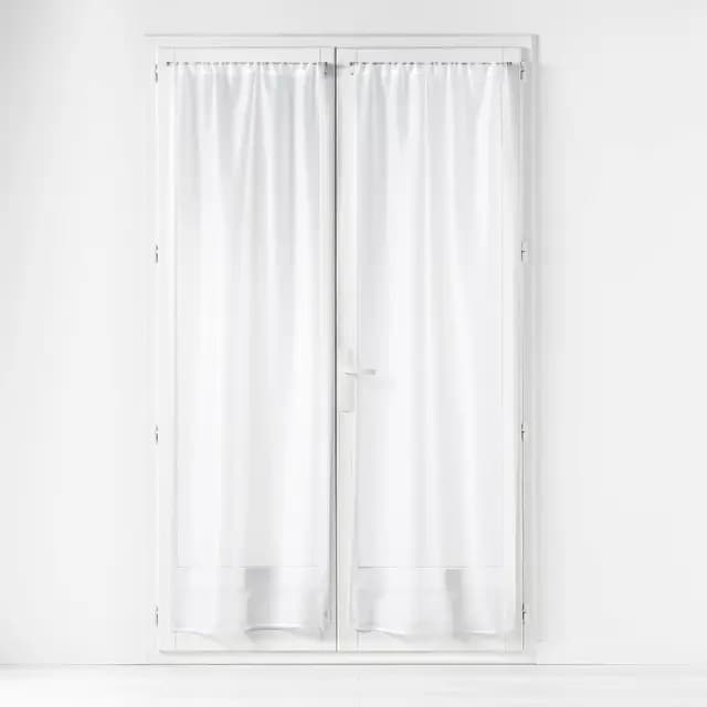 Douceur d'Intérieur, Paire Droite Passe-Tringle (2 x 70 x 200 cm) Lissea Blanc, Voile Sablé