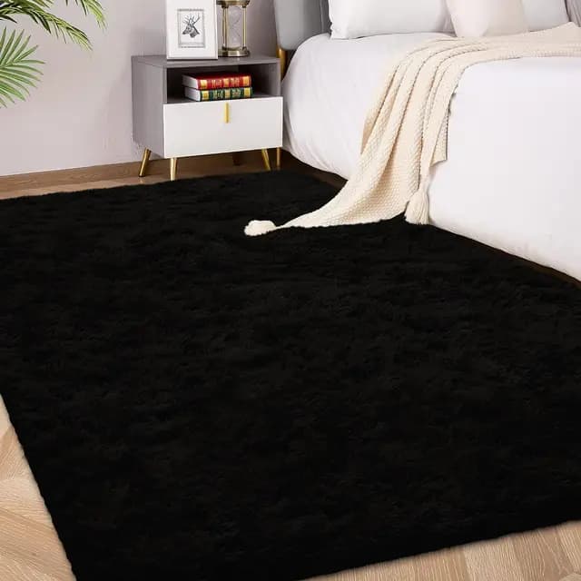 FVVRAX Tapis Poils Longs Noir