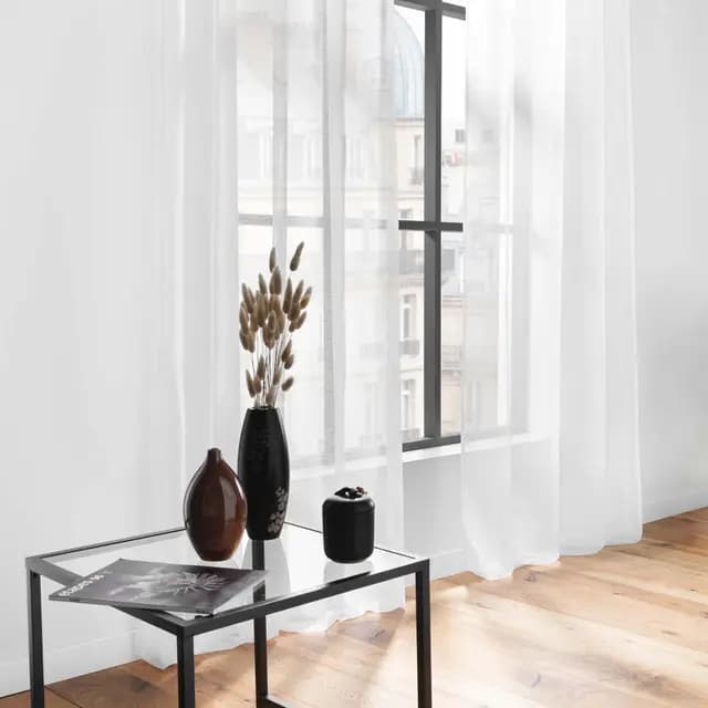 Douceur d'Intérieur, Voilage à Oeillets (140 x 240 cm) Lissea Blanc, Voile Sablé