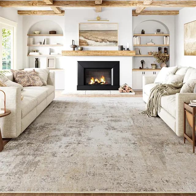 HUGEAR Tapis Salon Beige/Gris