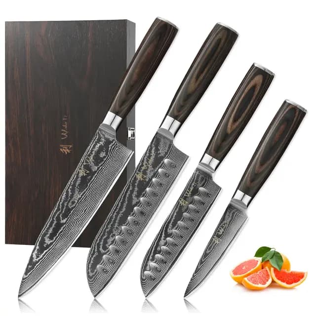 Wakoli Set de 4 couteaux en Damas