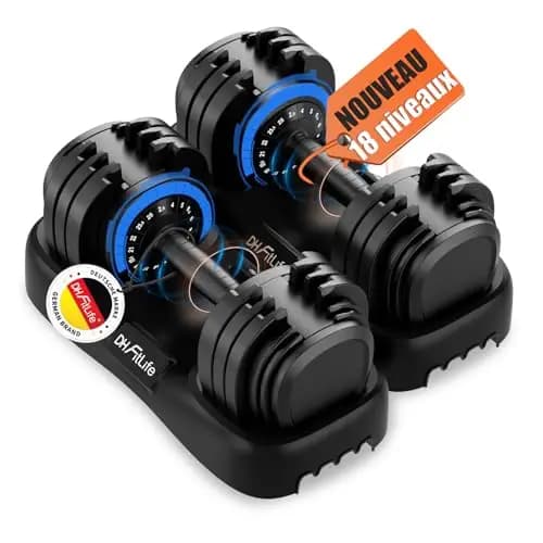 DH FitLife Set d'haltères réglables