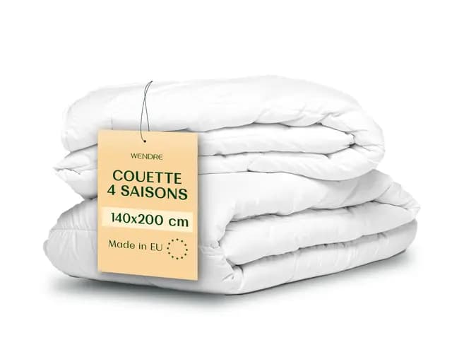 Wendre Couette 4 Saisons 140x200 cm – 3-en-1 Modulable avec Boutons-Pression, 2 Couettes Combinables (150 + 250 g/m²) – Microfibre, Anti-Acarien, Oeko-TEX, Fabriquée en Europe, 1 Personne