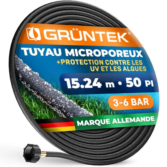 GRÜNTEK Tuyau Micro-poreux Arrosage 15,24m