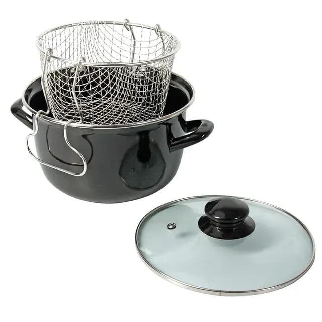 Crealys 545413 Friteuse en Acier Émaillé
