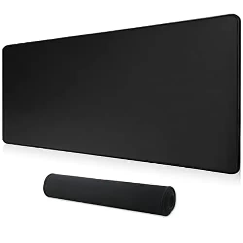 HoYiXi Grand Tapis de Souris pour clavier Tapis à souris de Bureau Surface Lisse et Base en caoutchouc antidérapante Chiffon doux Mouse Pad XXL 60 x 30 x 0,3 CM, noir