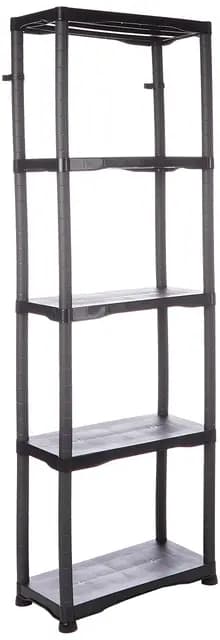 Tayg Étagère de Rangement 635 Noire – Robuste, Polyvalente, Grande Capacité de Charge (30 kg par étagère), Montage Facile sans Outils, avec Support pour Fixation Murale, Idéale pour Espaces de Travail