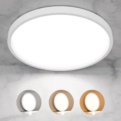 LQWELL Plafonnier LED rond et plat